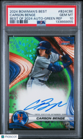 2024 Bowman's Best Best Of 2024 Carson Benge #B24CBE Green Ref 94/99 PSA 10 Auto