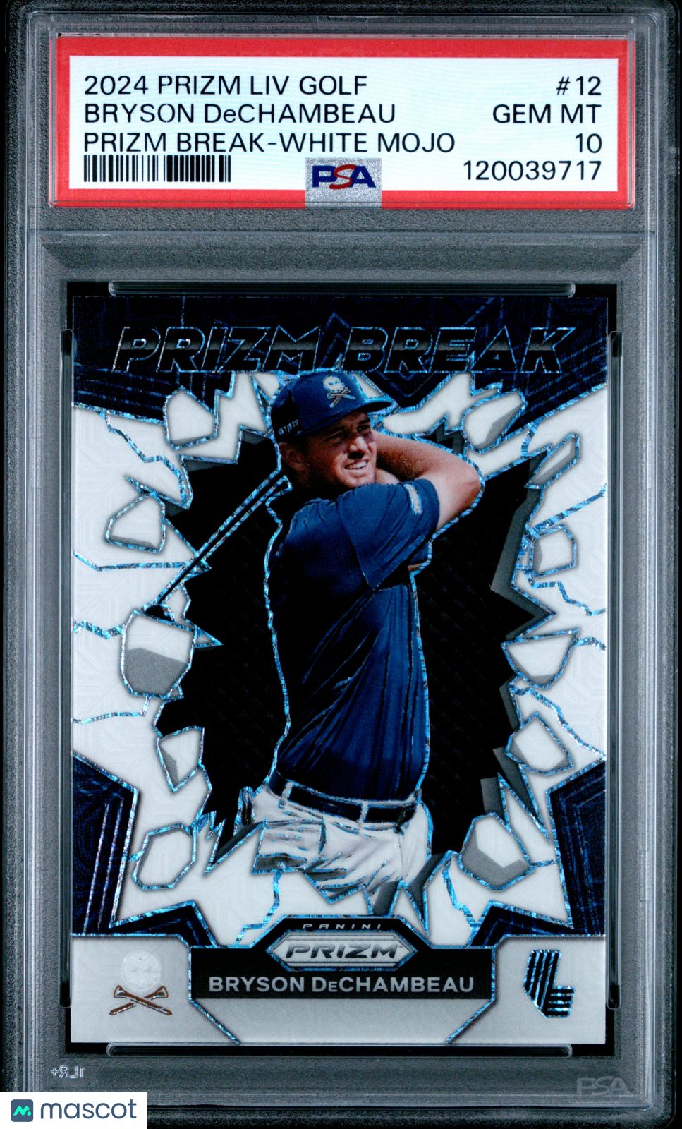2024 Panini Prizm LIV Prizm Break Bryson Dechambeau #12 White Mojo PSA 10 /36
