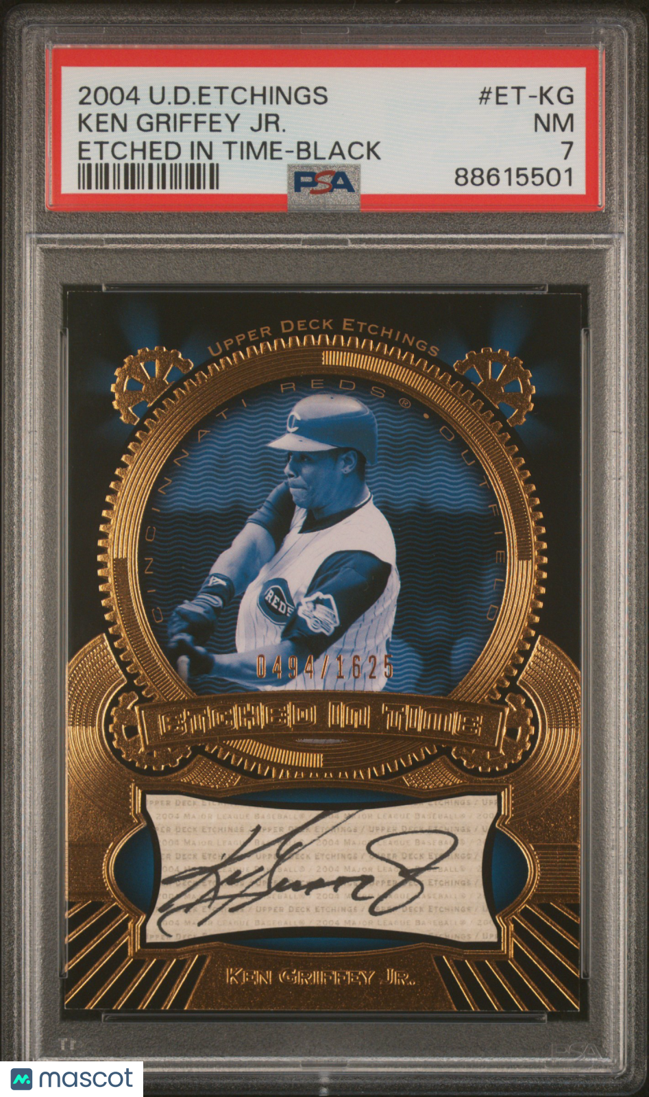 2004 Upper Deck Etchings Etched In Time Ken Griffey JR Black PSA 7 Auto /1625