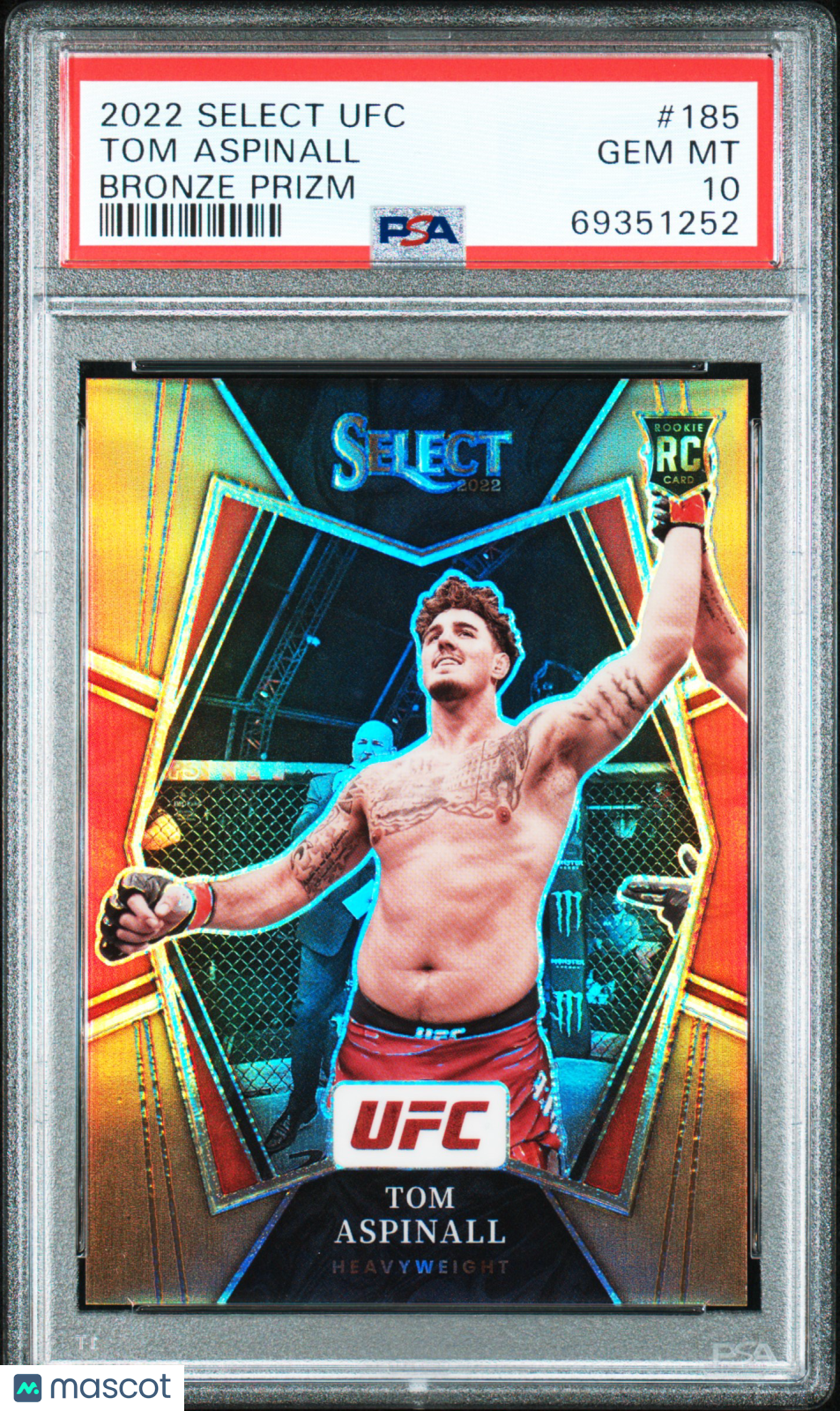 2022 Panini Select UFC Tom Aspinall #185 Bronze Prizm PSA 10 /175