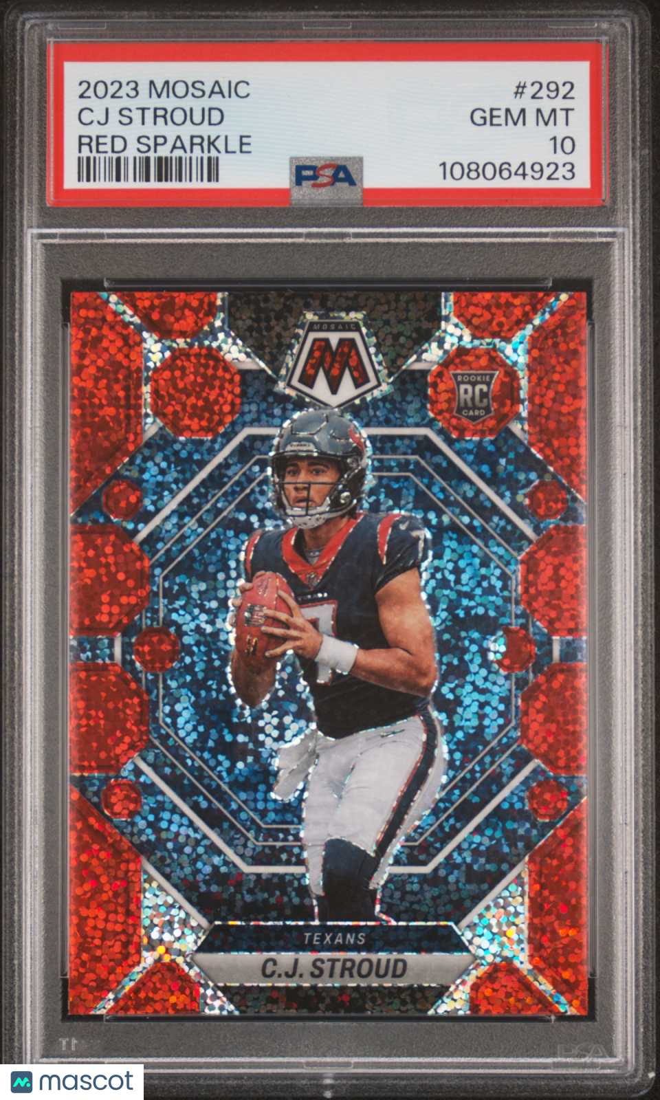 2023 Panini Mosaic CJ Stroud #292 Red Sparkle PSA 10