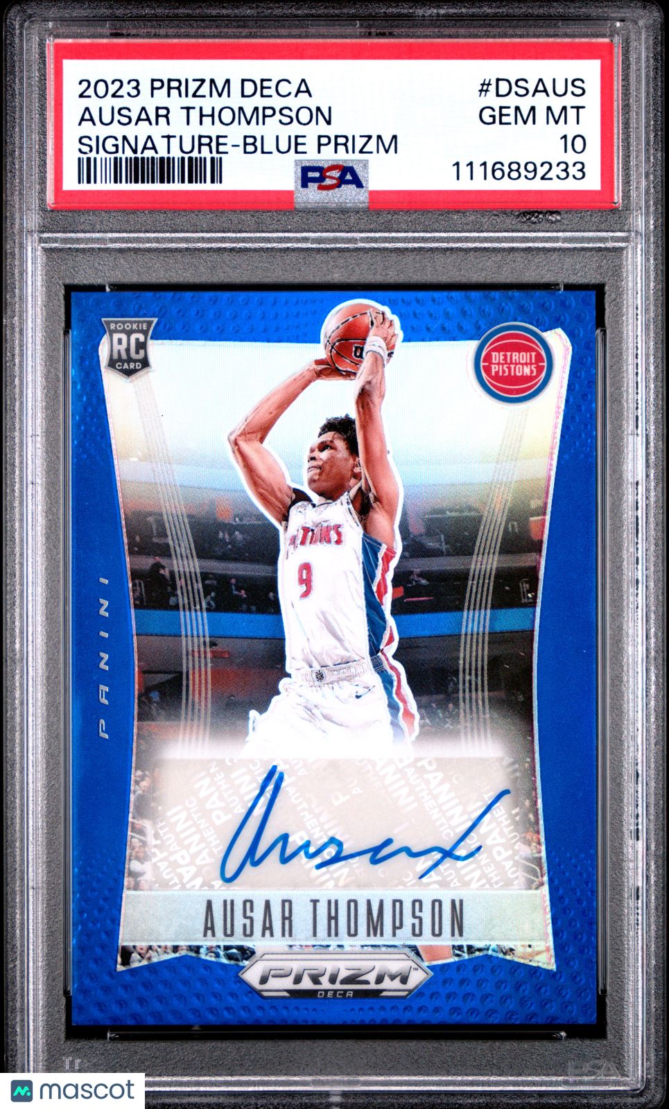 2023 Panini Prizm Deca Signatures Ausar Thompson #DSAUS Blue PSA 10 Auto /49