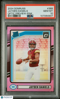 2024 Panini Donruss Football—Jayden Daniels #389 Optic Preview Pink —PSA 10