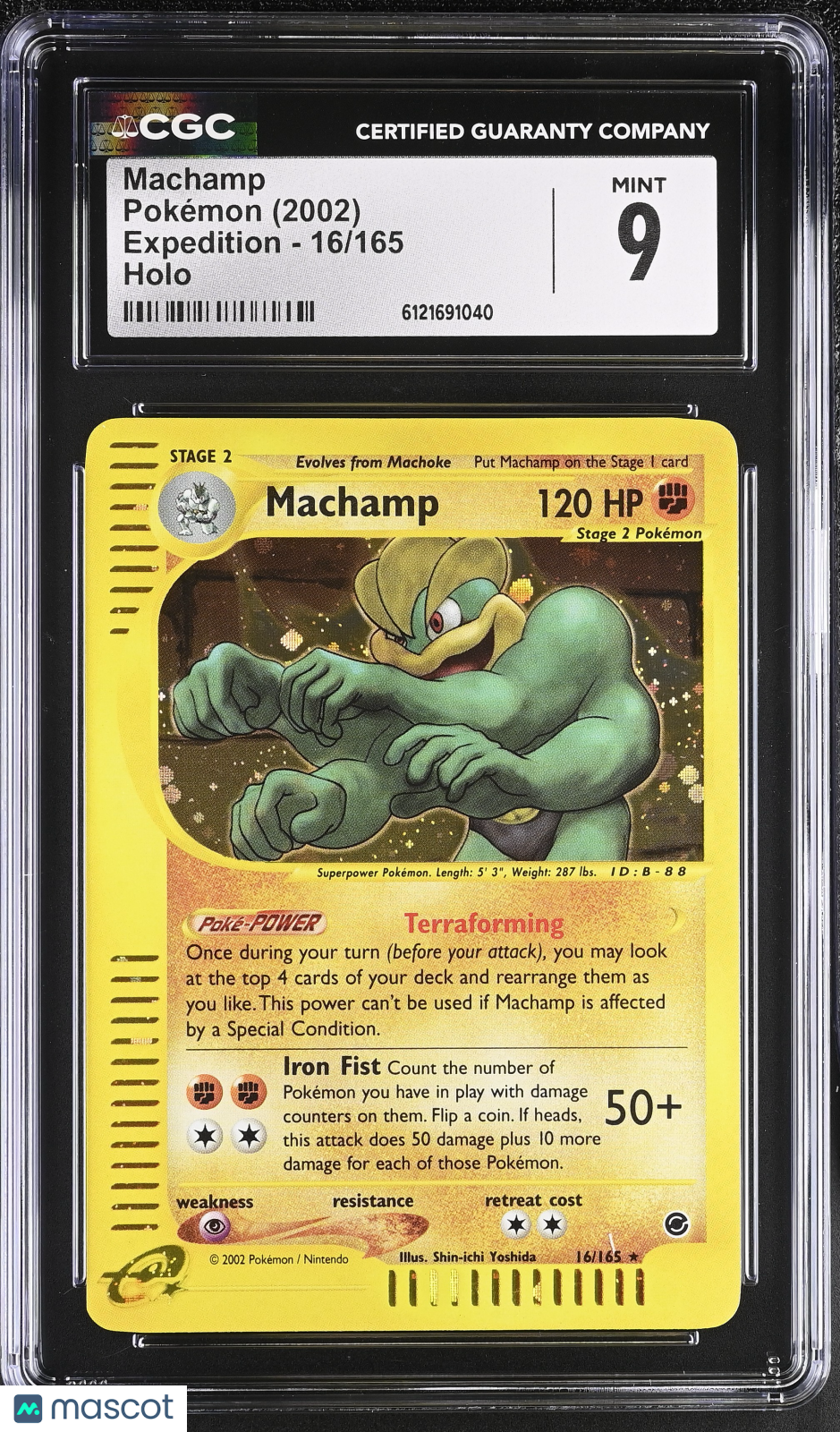 2002 Pokemon—Machamp #16/165 Expedition— Holo CGC 9