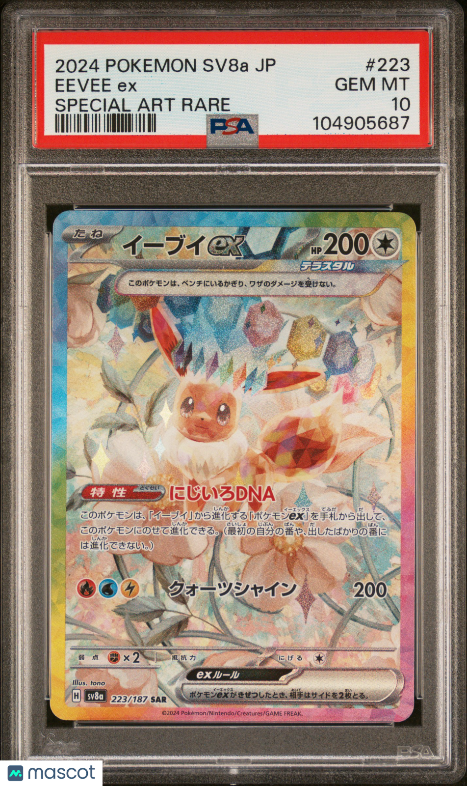 2024 Pokemon Terastal Fest EX Eevee EX Special Art Rare Japanese PSA 10 #223