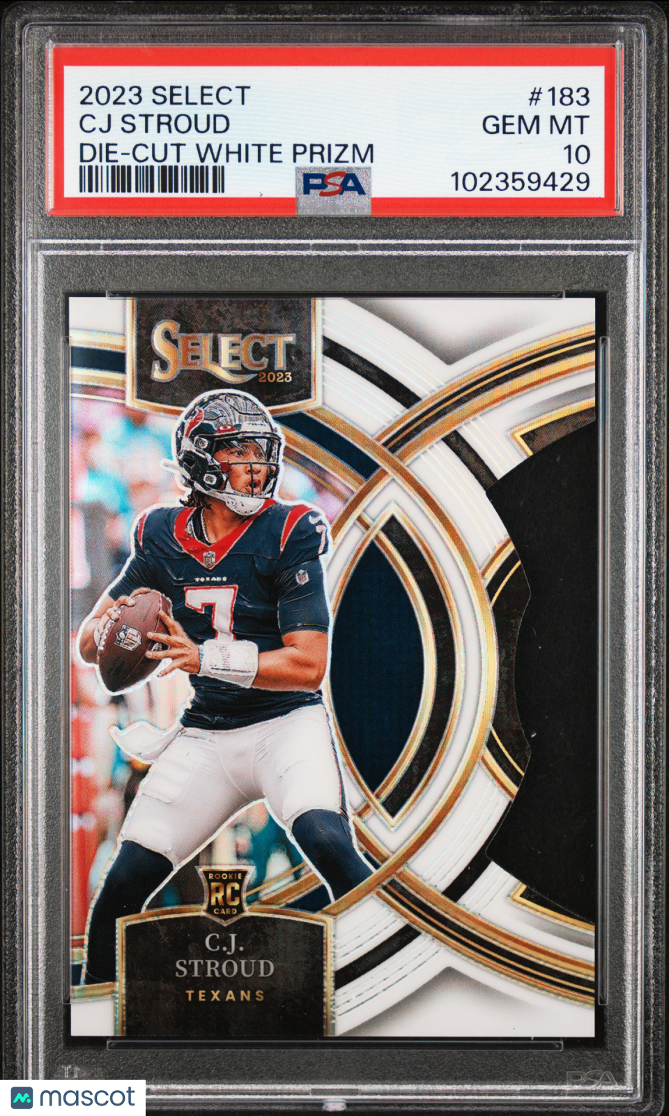 2023 Panini Select CJ Stroud #183 Die Cut White Prizm PSA 10 /199