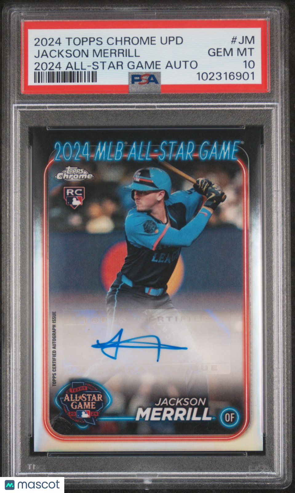 2024 Topps Chrome Update 2024 All-Star Game Jackson Merrill #JM PSA 10 Auto