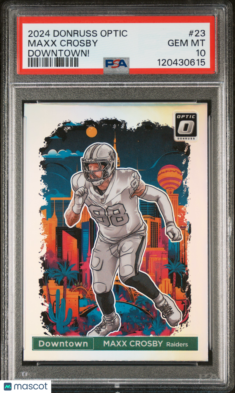 2024 Panini Donruss Optic Downtown! Football—Maxx Crosby #23 —PSA 10