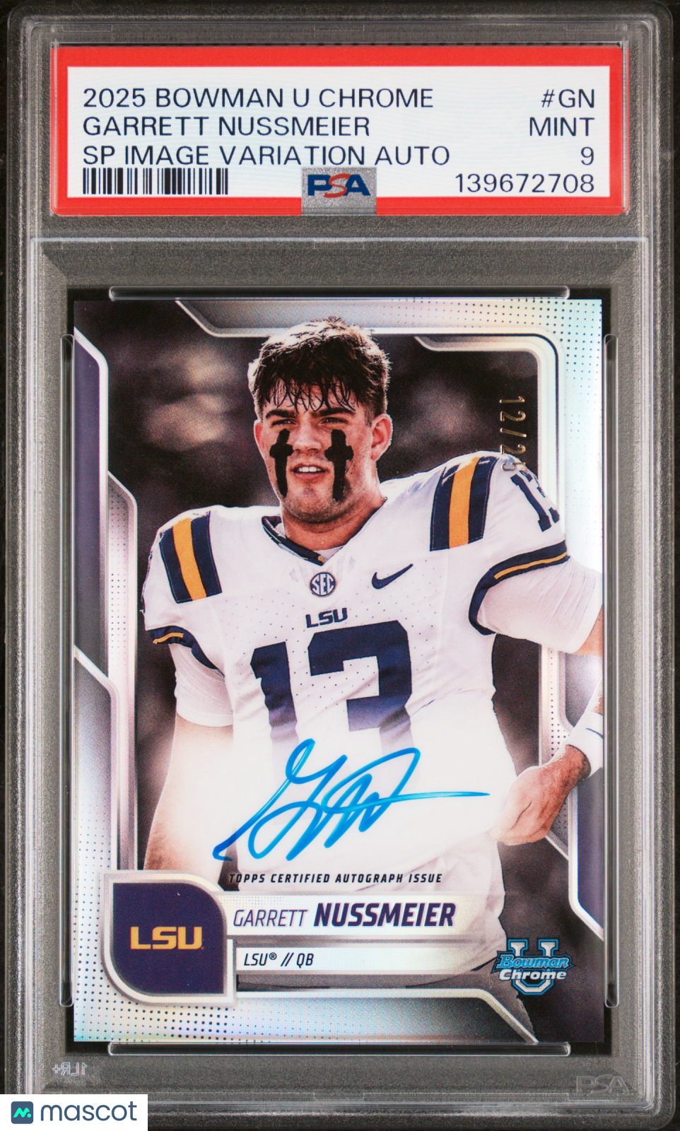 2025 Bowman Chrome SP Image Variations Garrett Nussmeier #GN PSA 9 Auto /25