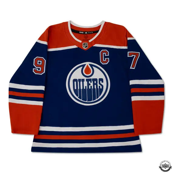 Upper Deck Authenticated - Connor McDavid Autographed & Inscribed "800 PTS 2/21/23" Royal Blue Adidas Edmonton Oilers Jersey