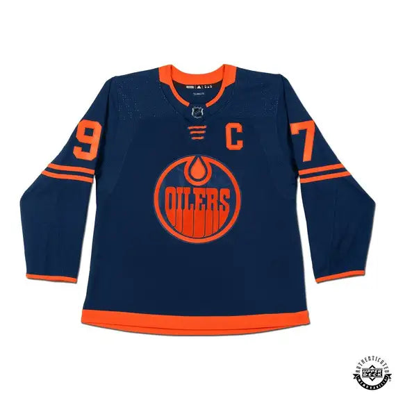 Upper Deck Authenticated - Connor McDavid Autographed & Inscribed Authentic Navy Adidas Edmonton Oilers Alternate Jersey