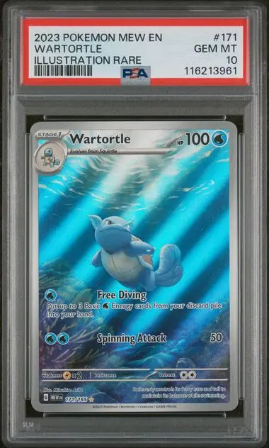 2023 POKEMON MEW EN-151 #171 WARTORTLE ILLUSTRATION RARE PSA 10