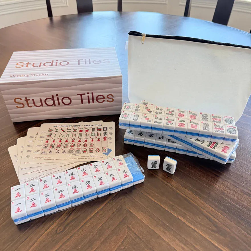 American Mahjong Tile Set (166 Tiles) - 2-Color Blue