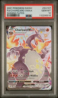 PSA 10 - 2021 POKEMON SWORD & SHIELD SHINING FATES #SV107 FA/CHARIZARD VMAX SHINING FATES