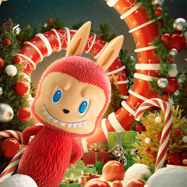 Pop Mart x THE MONSTERS: Giant 2.5-Foot MEGA Labubu TEC 1000% Winter Holiday Flocked Figure Doll (1pc)