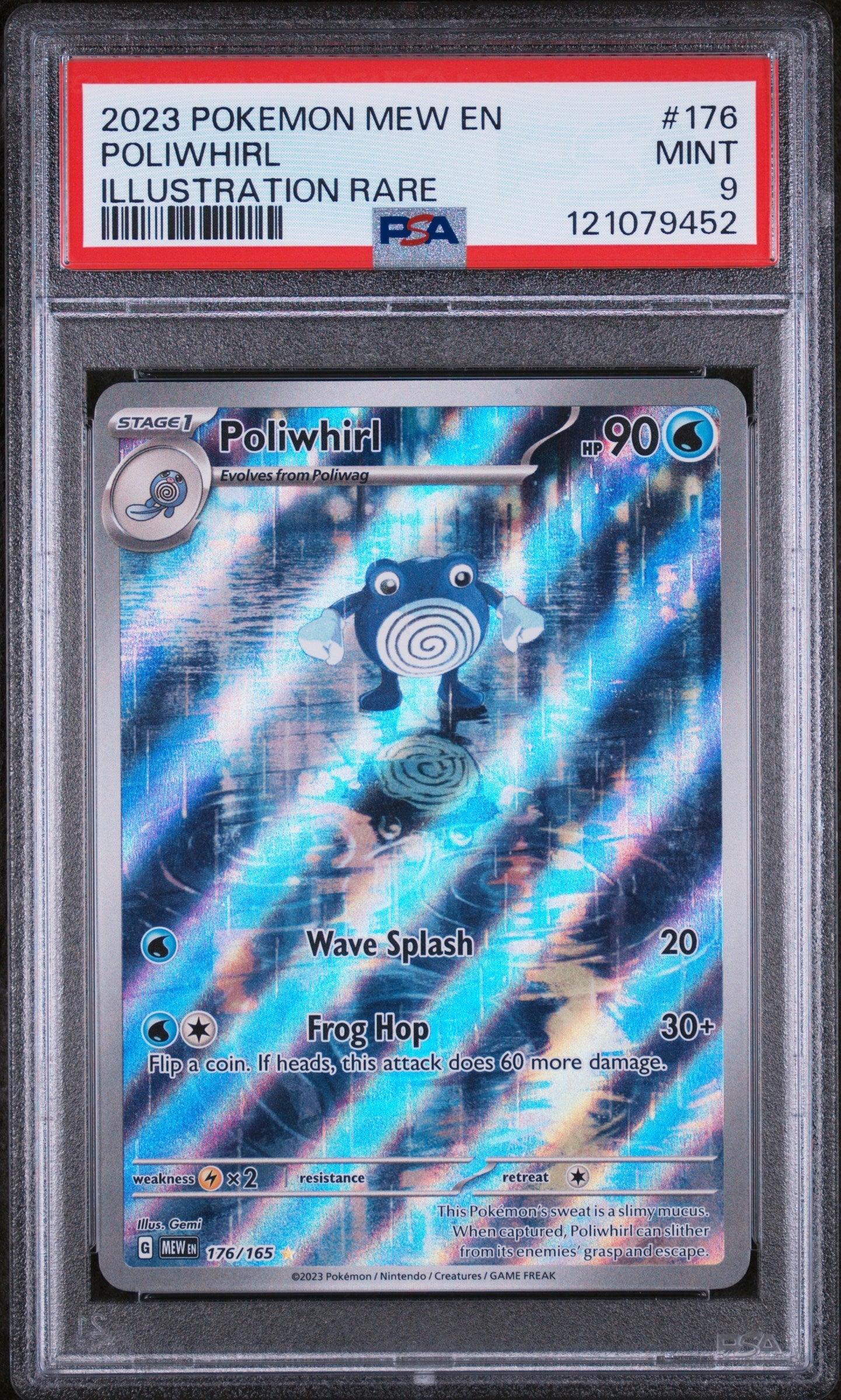 Poliwhirl Illustration Rare 151 #176 PSA 9