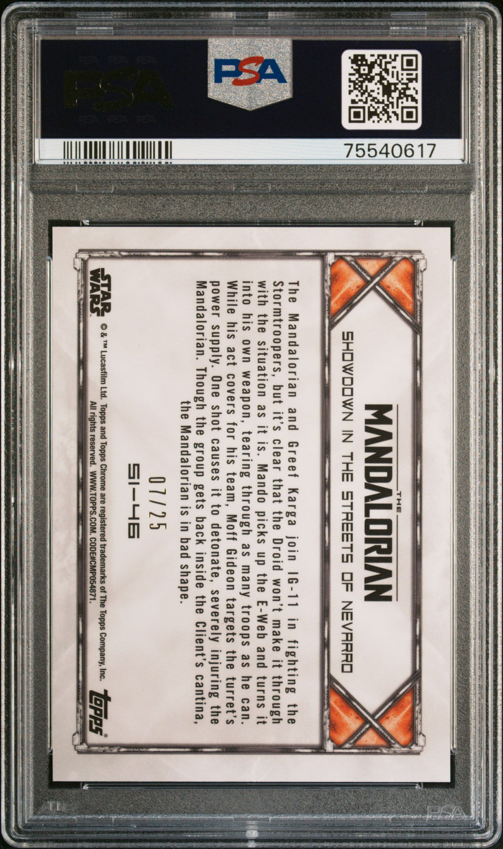 2022 Topps Chrome Star Wars SHWDWN/STRTS/NEVARRO Card # 46 PSA 10