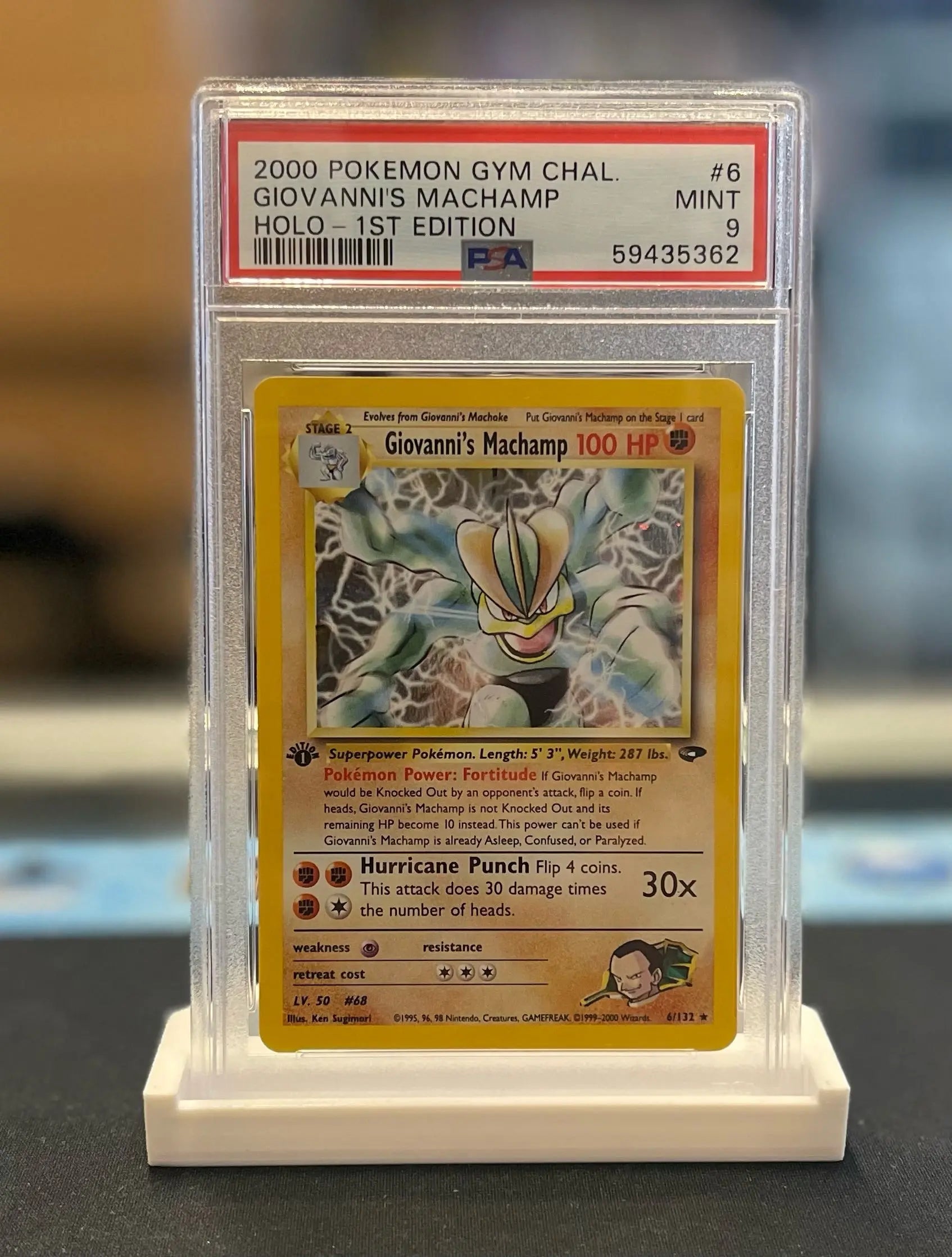 PSA 9 - 2000 Pokemon Gym Challenge Giovanni's Machamp 1st edition