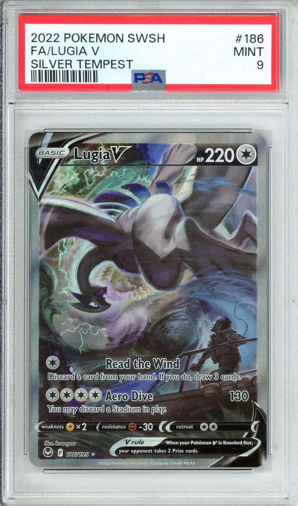 Pokemon Graded: Lugia V 186/195 Silver Tempest (2022) Holo PSA 9