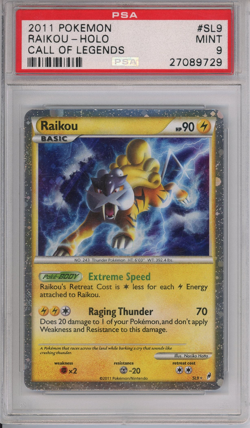 Pokemon Graded: Raikou Holo PSA 9