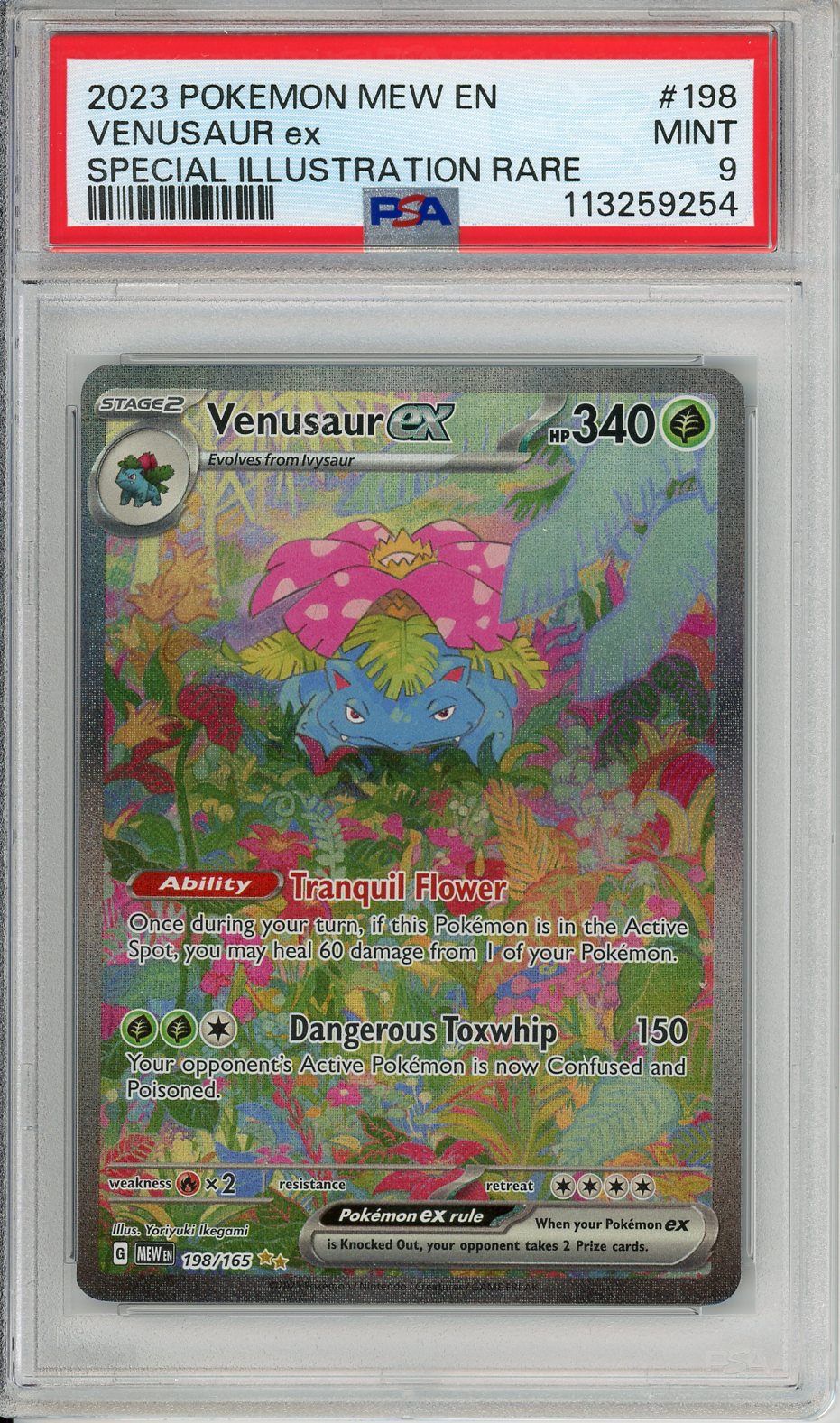 Pokemon Graded: Venusaur ex 198/165 Scarlet & Violet 151 (2023) SIR Holo PSA 9