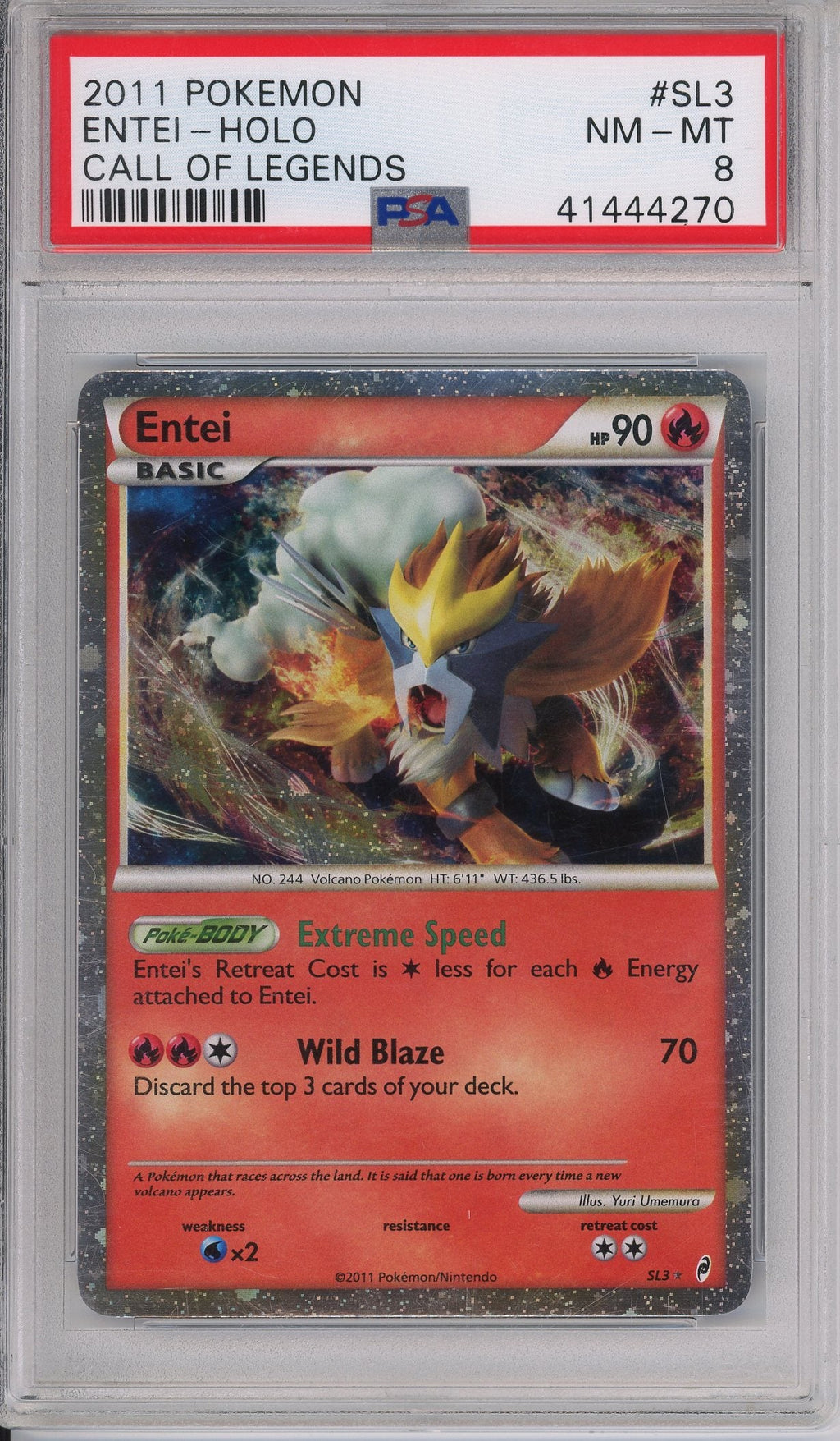 Pokemon Graded: Entei Holo PSA 8