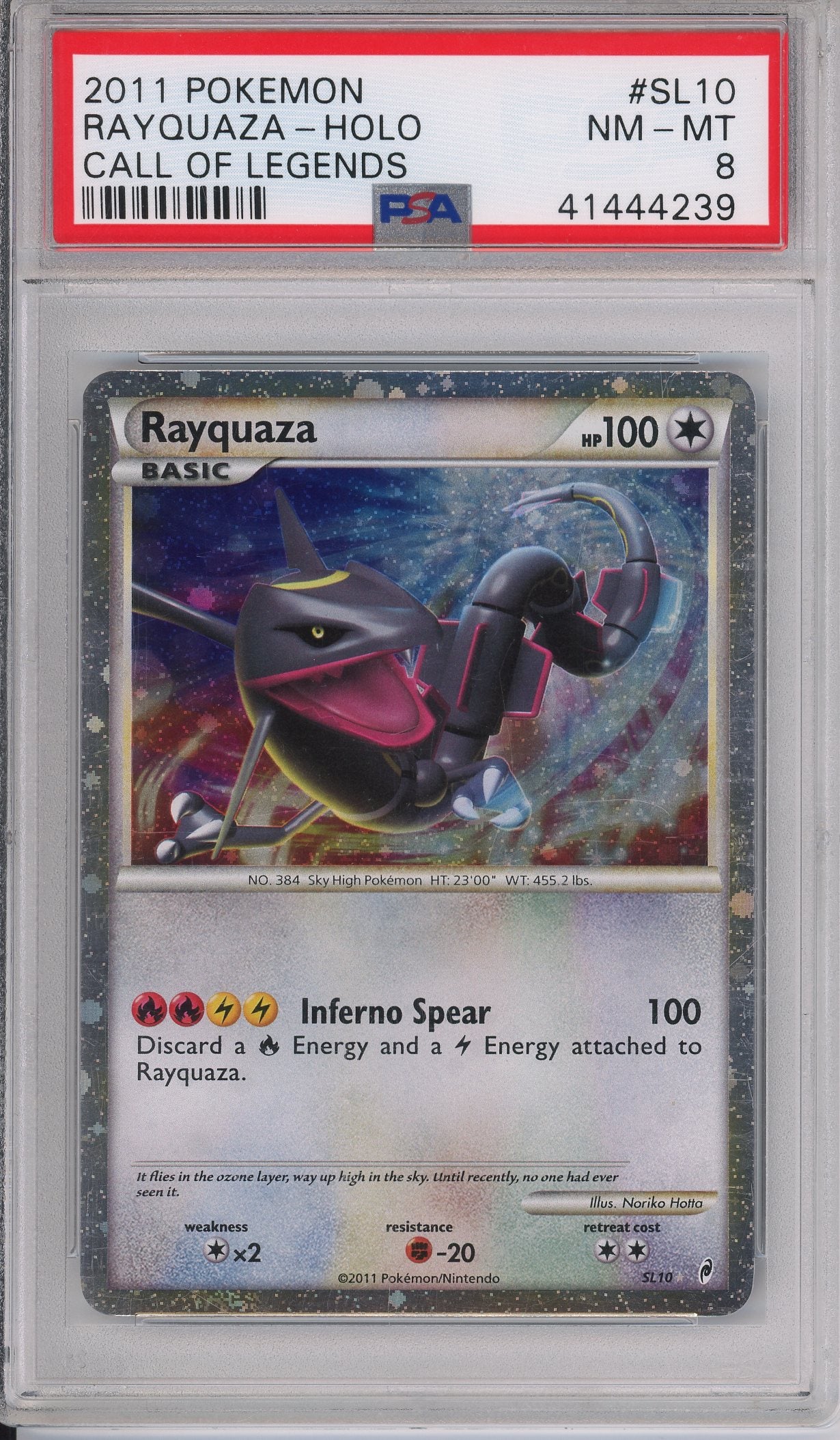 Rayquaza Call of Legends Holo SL10 PSA 8