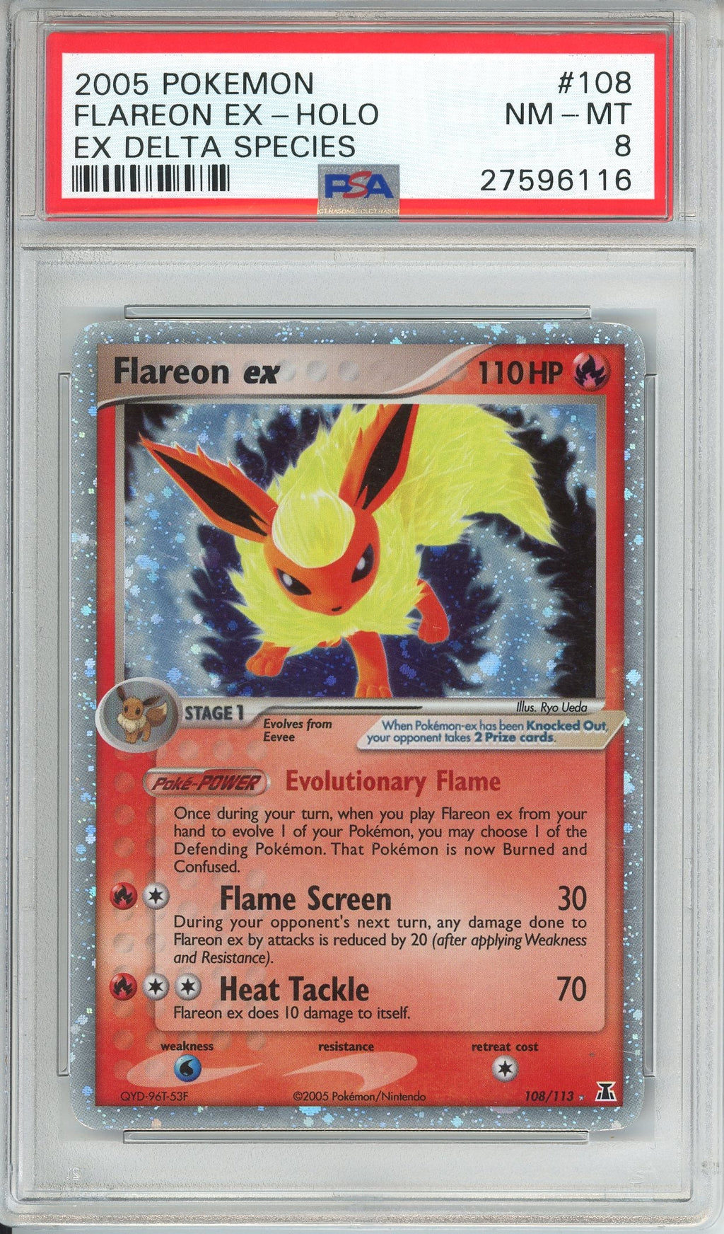 Pokemon Graded: Flareon ex Delta Species Holo PSA 8