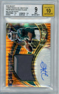 Jalen Hurts 2020 Panini Select Jumbo Rookie Sig. Swatches Neon Orange Pulsar RPA #'d 16/25 BGS 9 AUTO 10