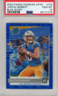 Justin Herbert 2020 Panini Donruss Optic blue scope prizm rookie card PSA 10