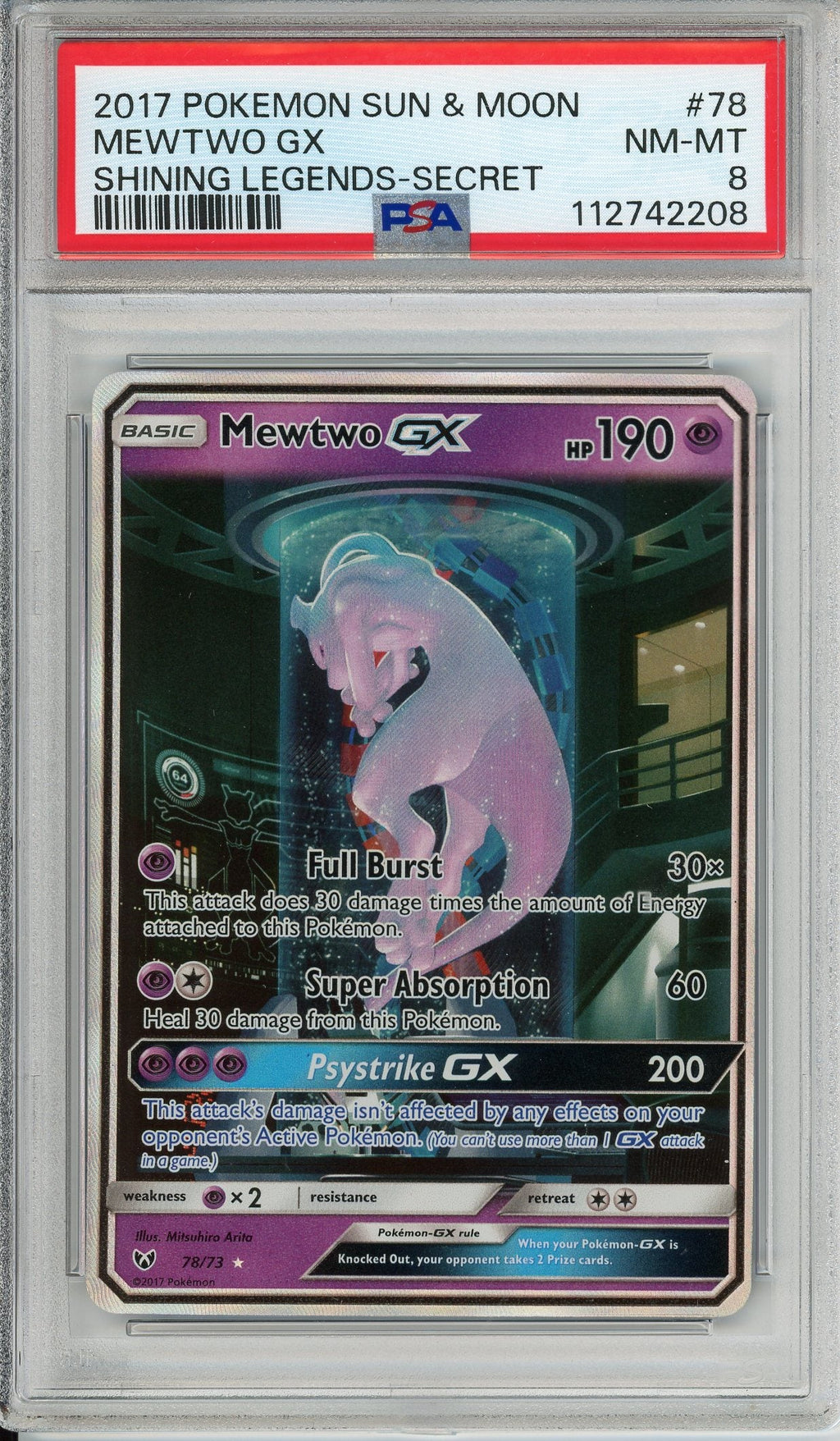 Pokemon Graded: Mewtwo GX PSA 8