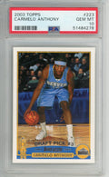 Carmelo Anthony 2003 Topps Rookie Card PSA 10