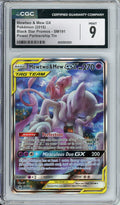 Pokemon Graded: Mewtwo & Mew GX #SM191 Power Partnership Tin (2019) Holo CGC 9