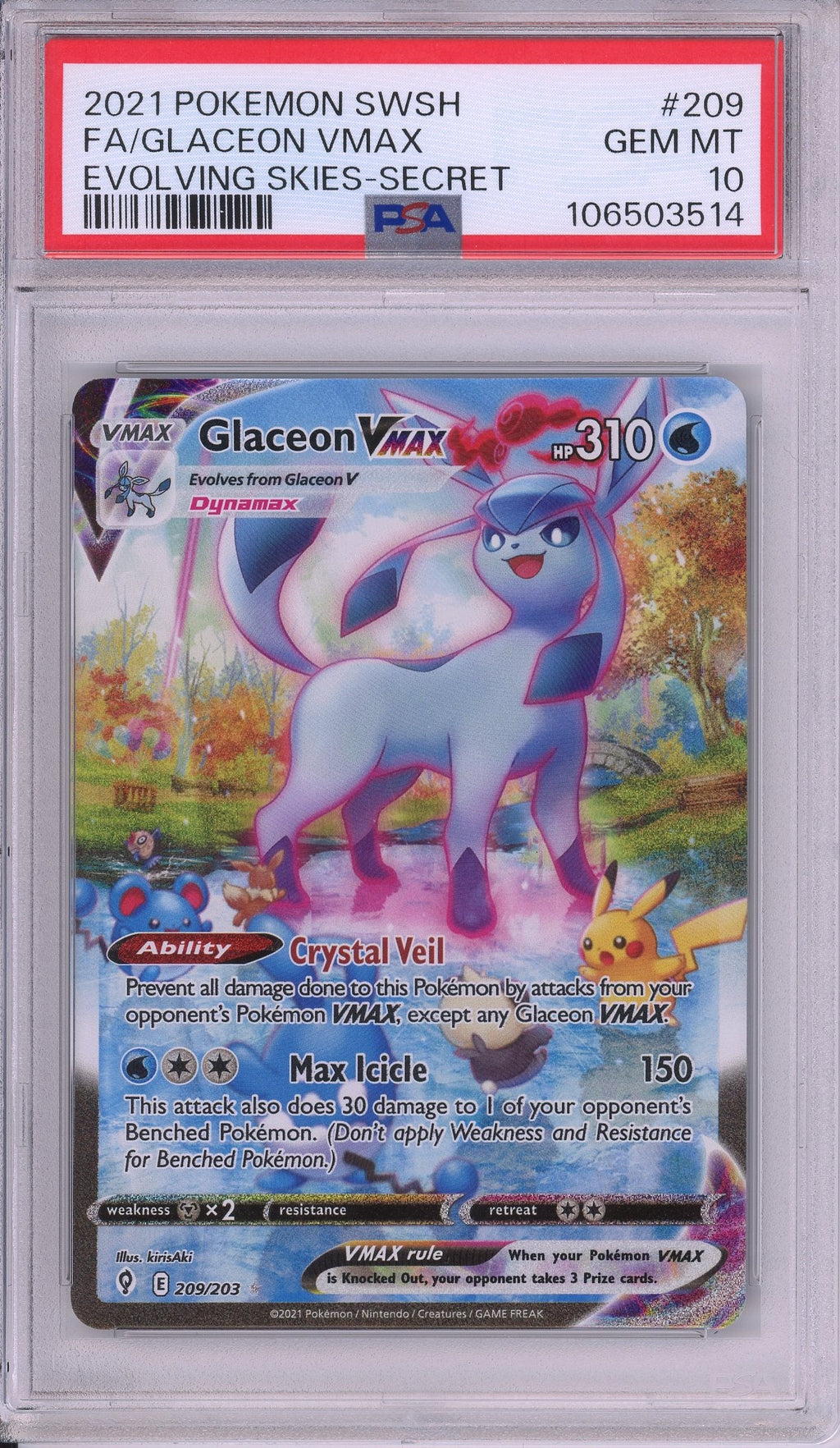 Pokemon Graded: Glaceon VMAX PSA 10