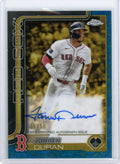 Jarren Duran 2025 Topps Chrome Gilded Blue Gold Auto #'d 06/50
