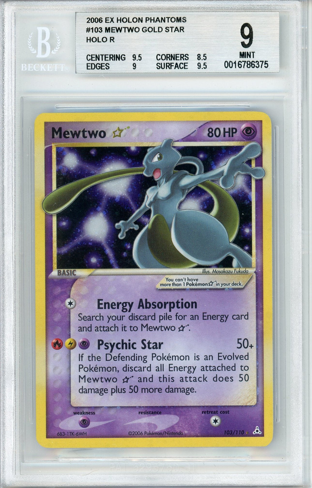 Pokemon Graded: Mewtwo Gold Star Beckett 9