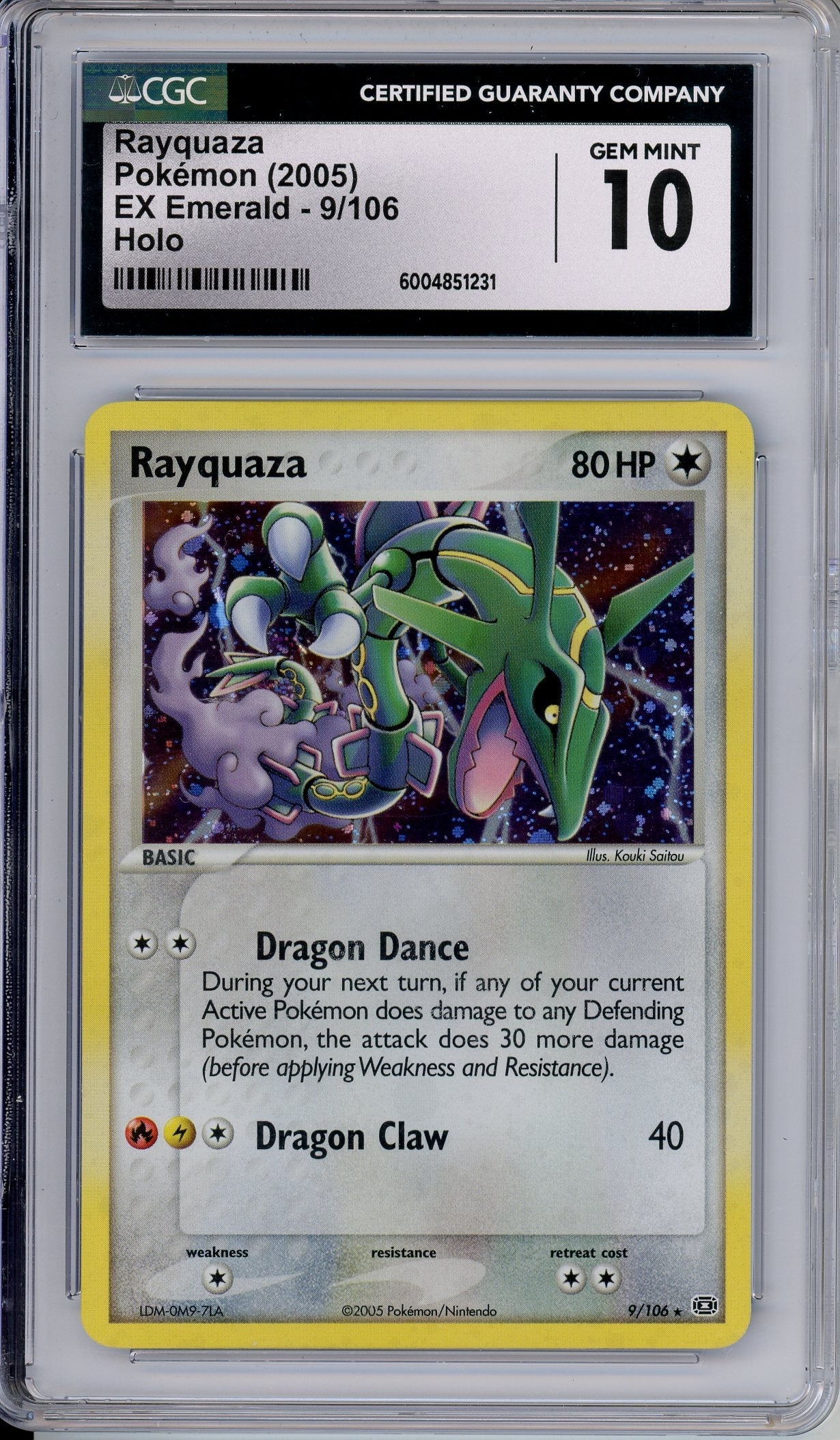 Pokemon Graded: Rayquaza 9/106 EX Emerald (2005) Holo CGC 10
