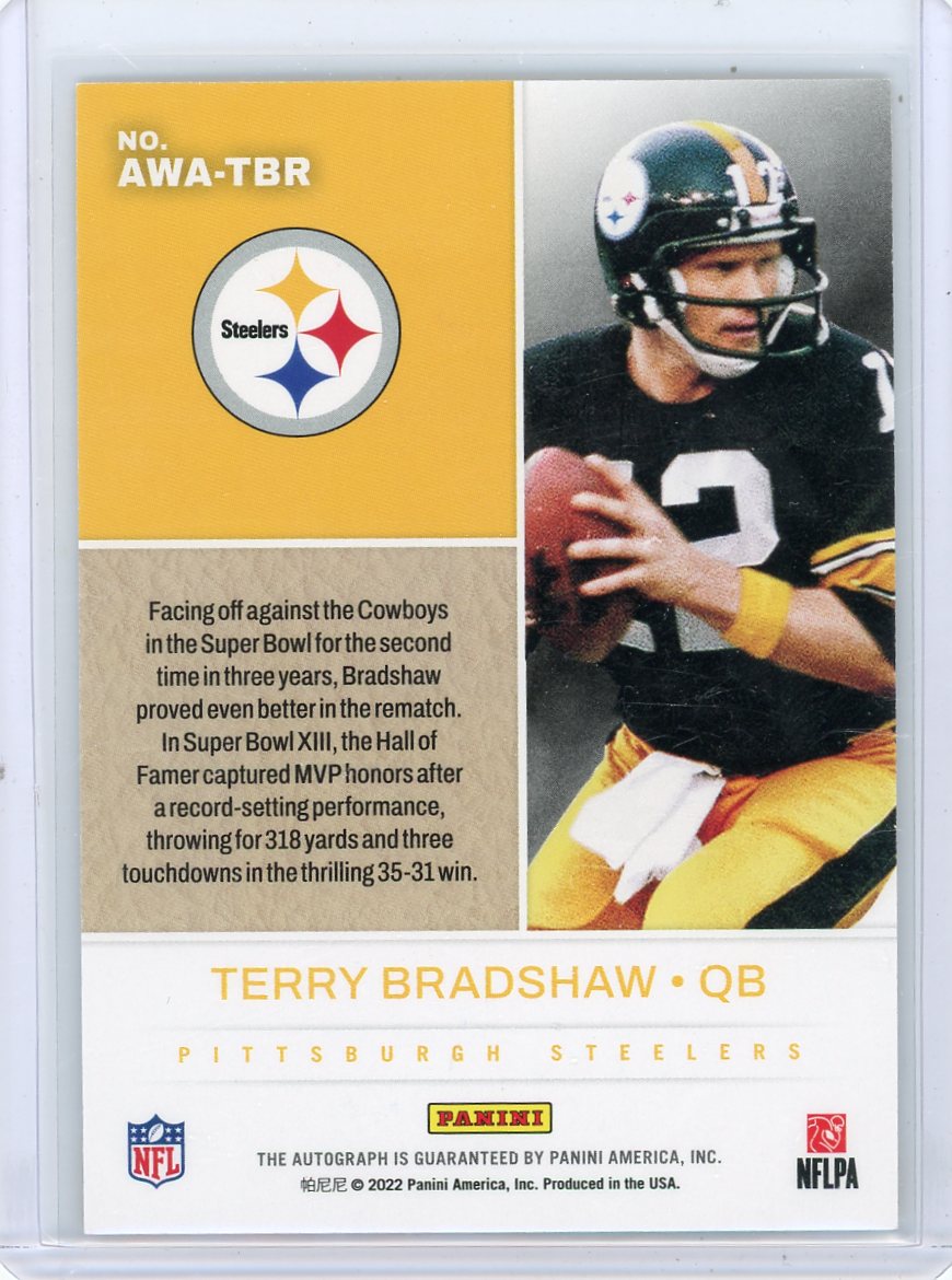 Terry Bradshaw 2022 Panini Award Winners Autographs Super Bowl LIII MVP