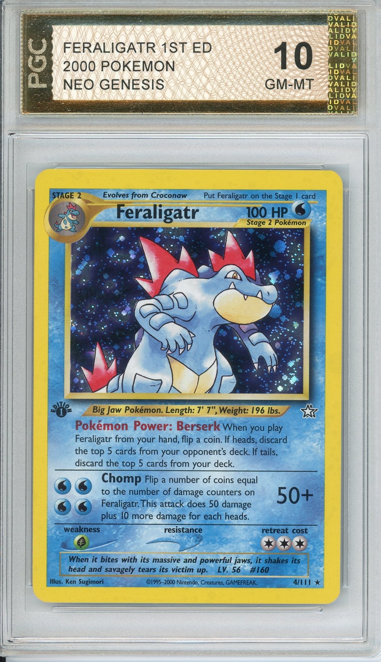 Pokemon Graded: Feraligatr 1st Edition Holo PCG 10