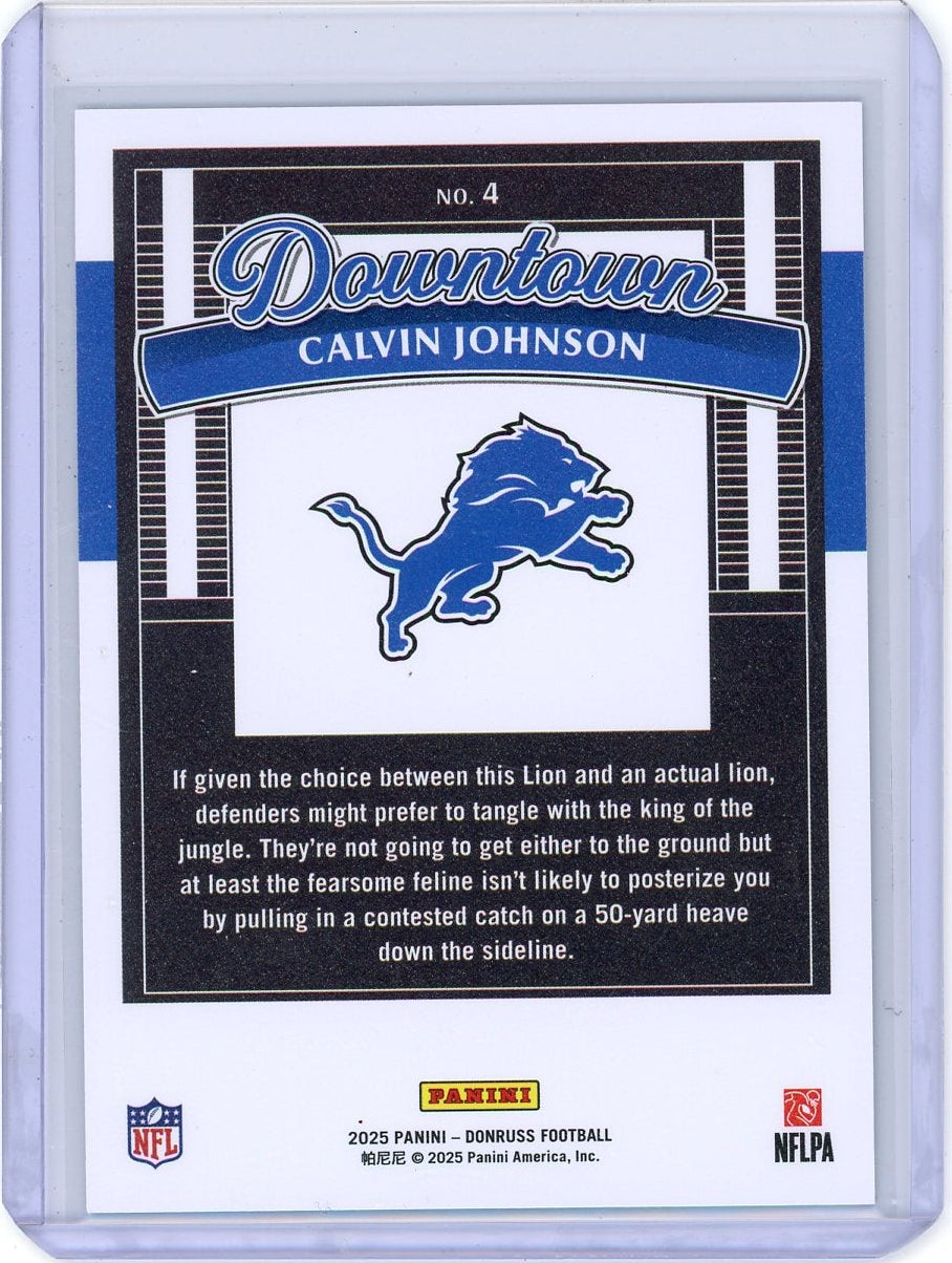 Calvin Johnson 2025 Panini Donruss Downtown
