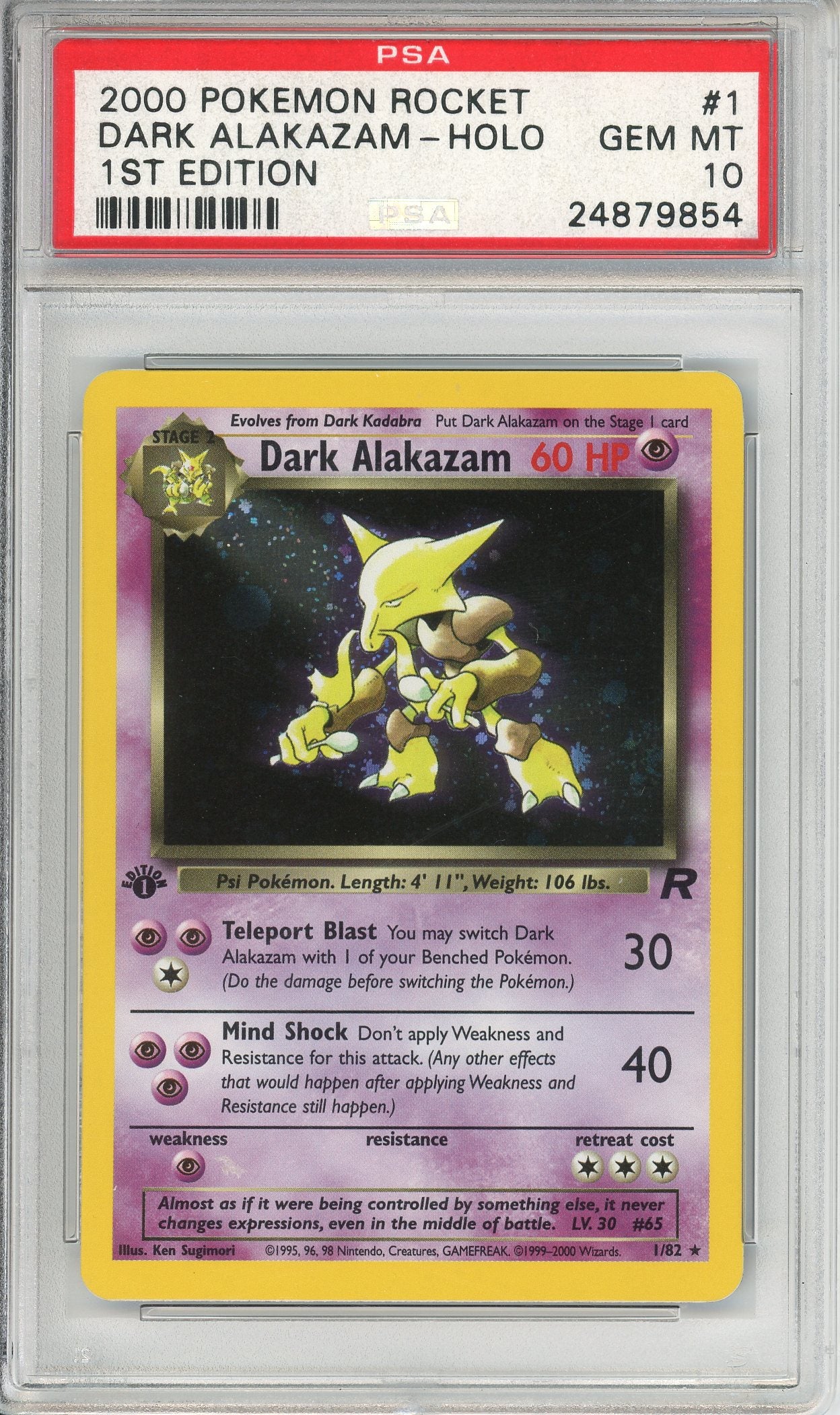 Pokemon Graded: Dark Alakazam 1st Edition PSA 10