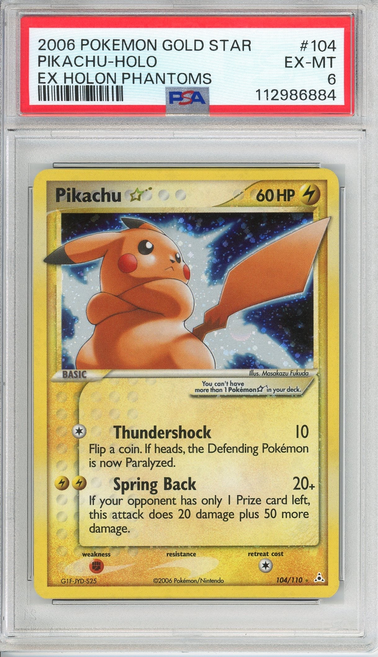 Pokemon Graded: Pikachu Gold Star PSA 6
