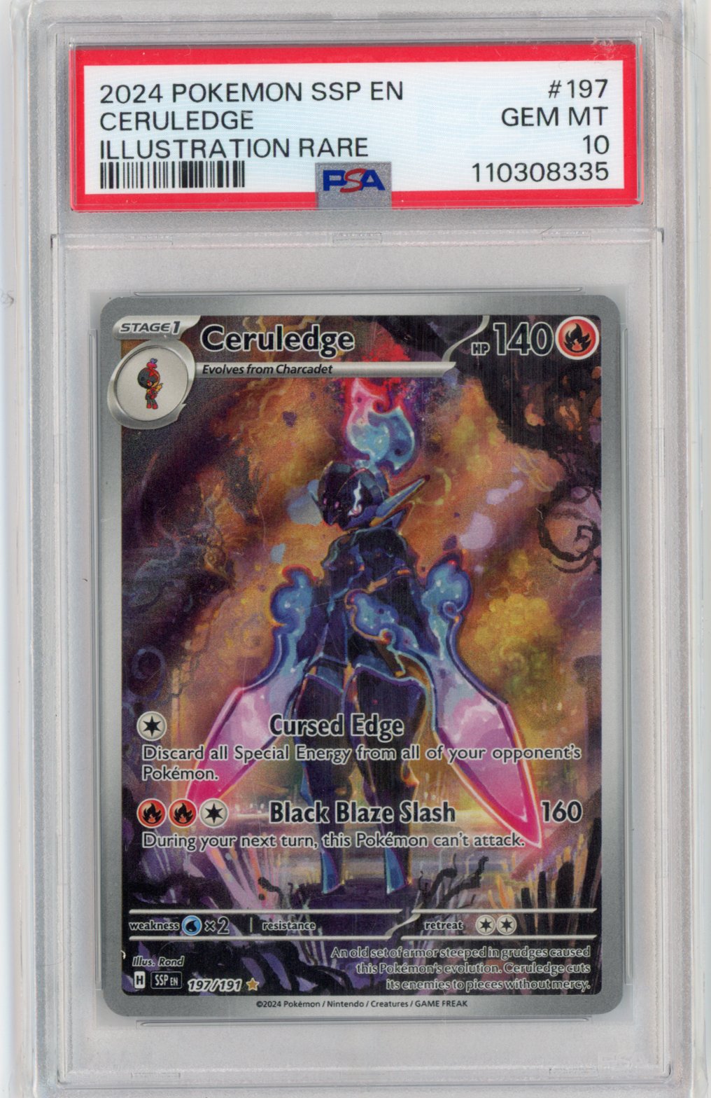 Ceruledge - 197/191 - SV08: Surging Sparks (SSP) PSA 10