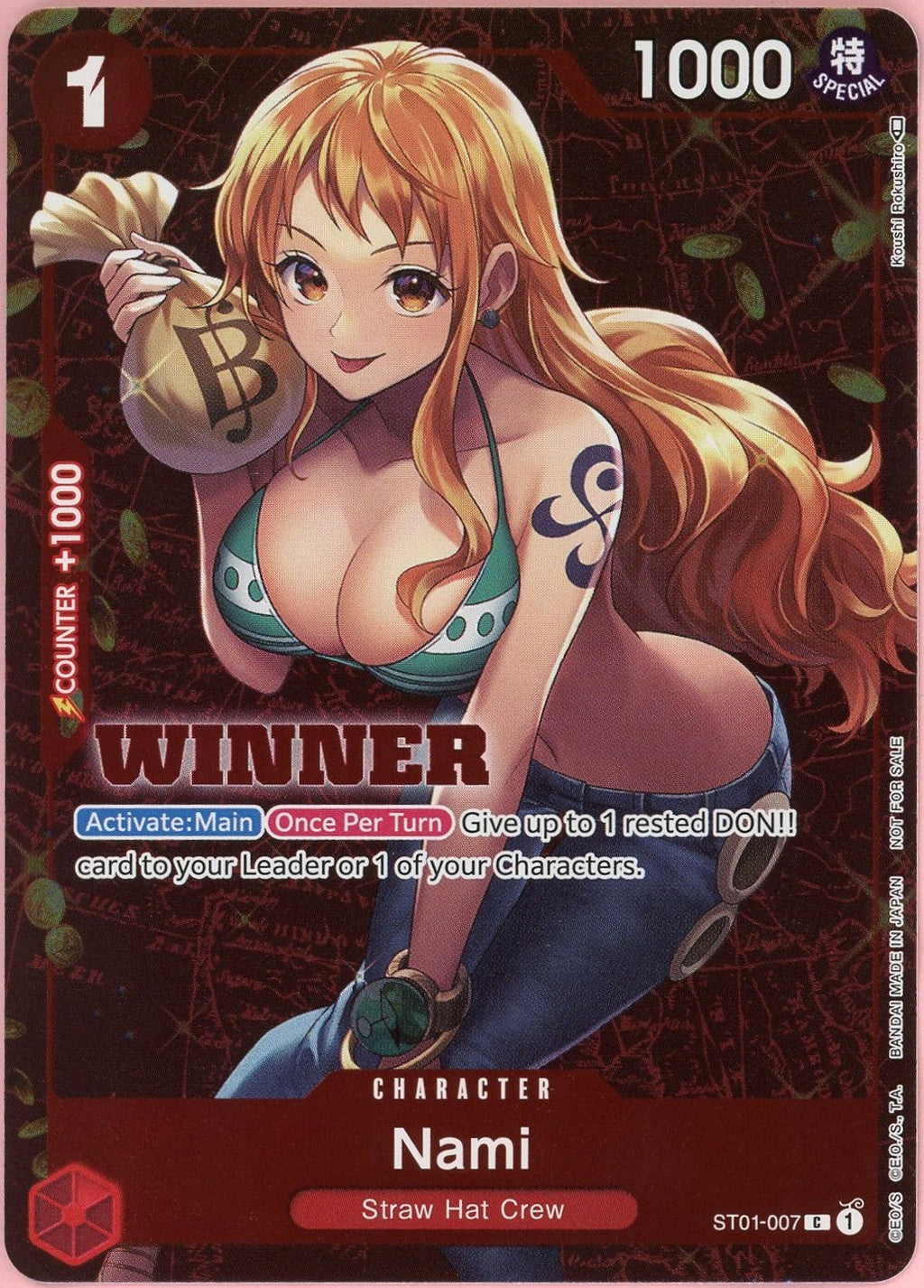 One Piece Single: Nami ST01-007 Tournament Pack Vol. 3 Winner LP