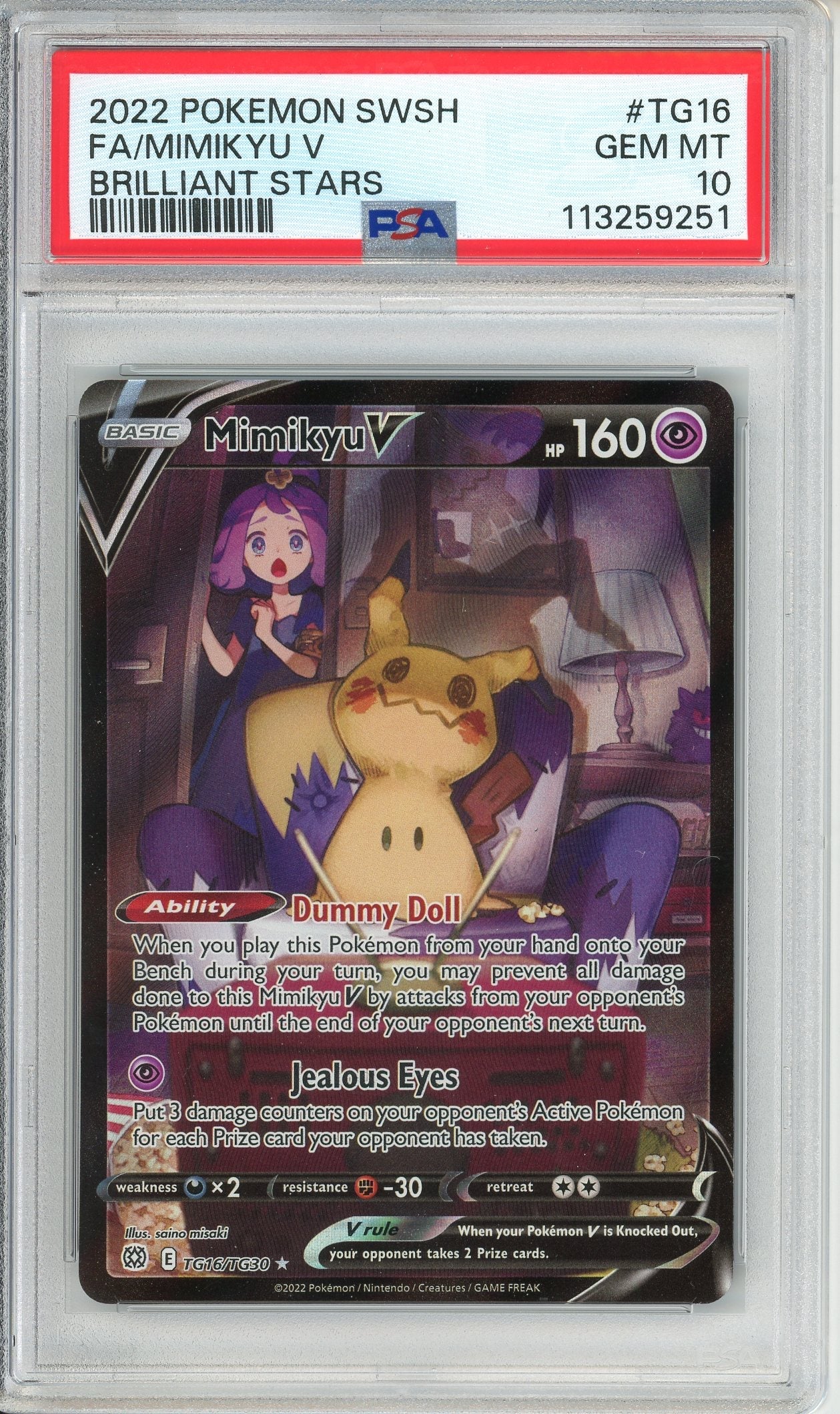 Pokemon Graded: MImikyu V PSA 10