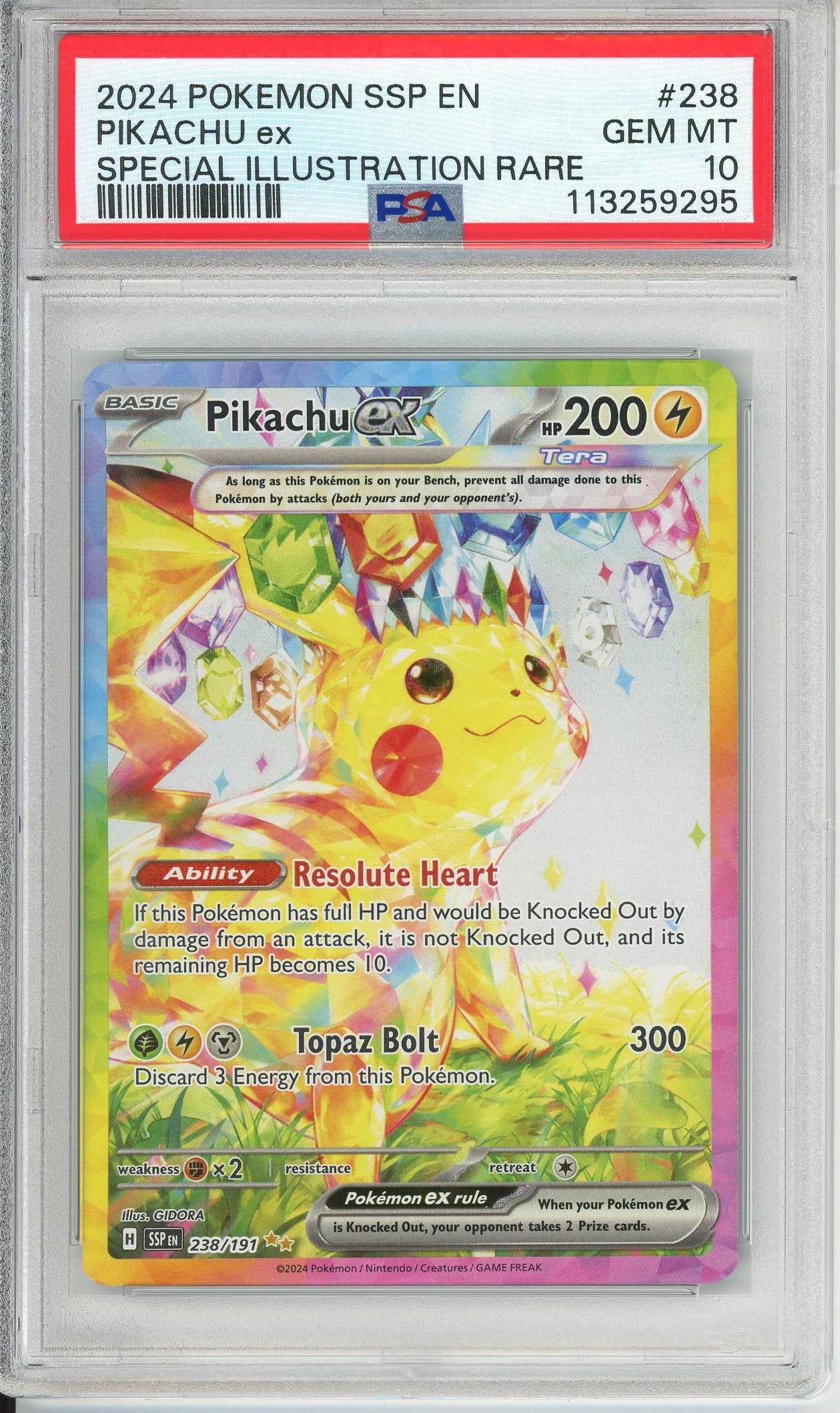 Pokemon Graded: Pikachu ex PSA 10
