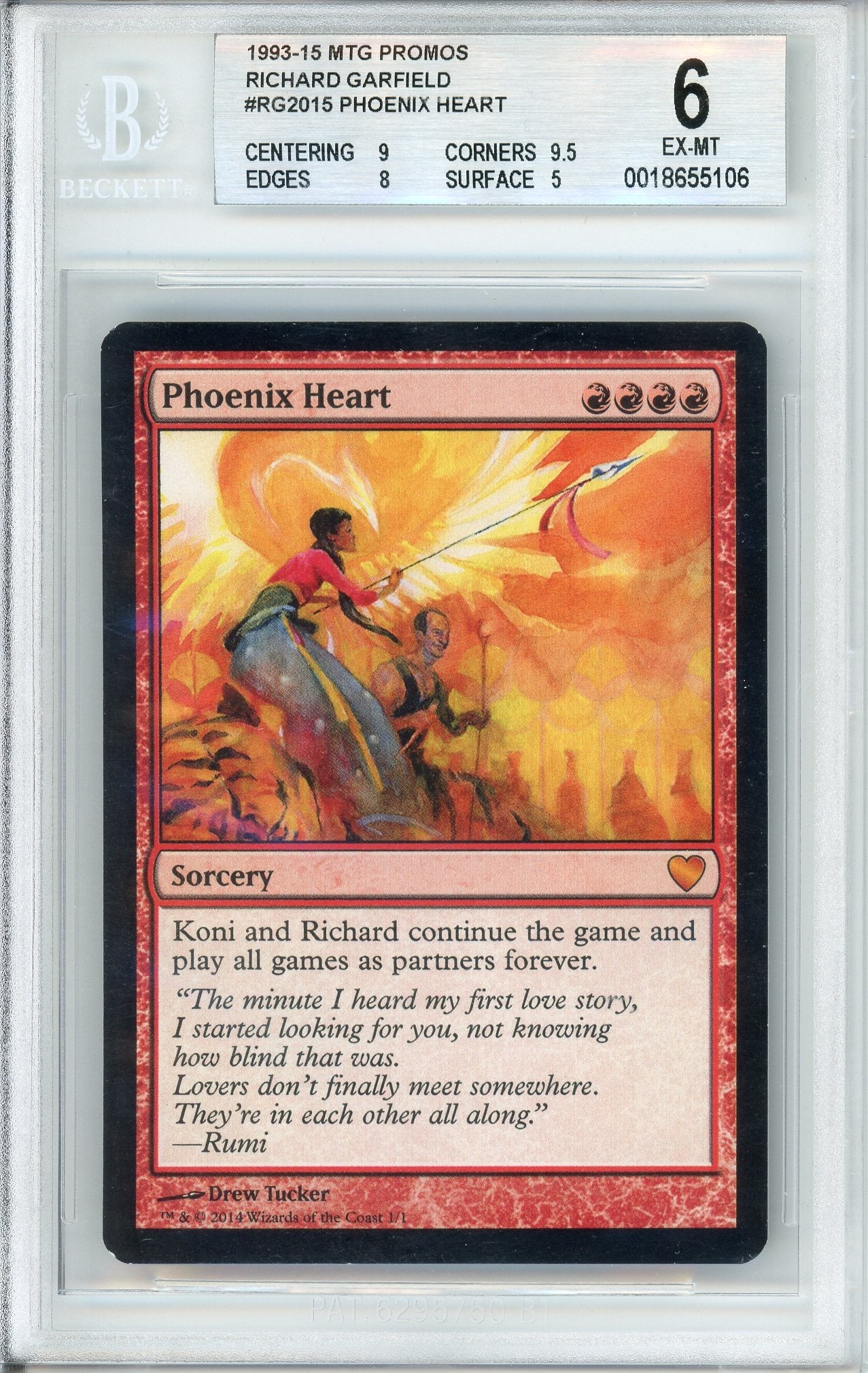 MTG Graded: Phoenix Heart #RG2015 Richard Garfield Promo (2015) Beckett 6