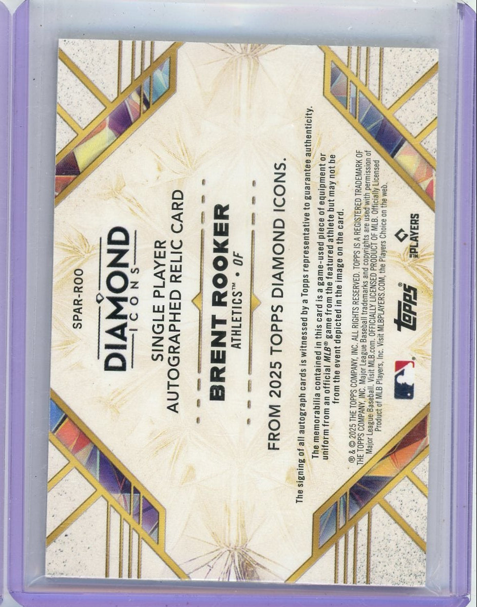 Brent Rooker 2025 Topps Diamond Icons autograph game-used bat relic #'d 09/10