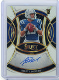 Riley Leonard 2025 Panini Select Rookie Signatures white prizm rc #'d 01/35