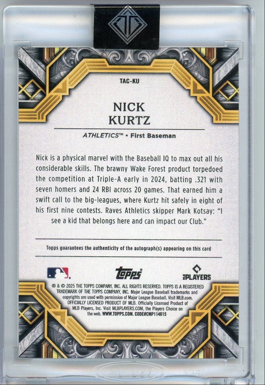 Nick Kurtz 2025 Topps Transcendent autograph rookie card #'d 14/25